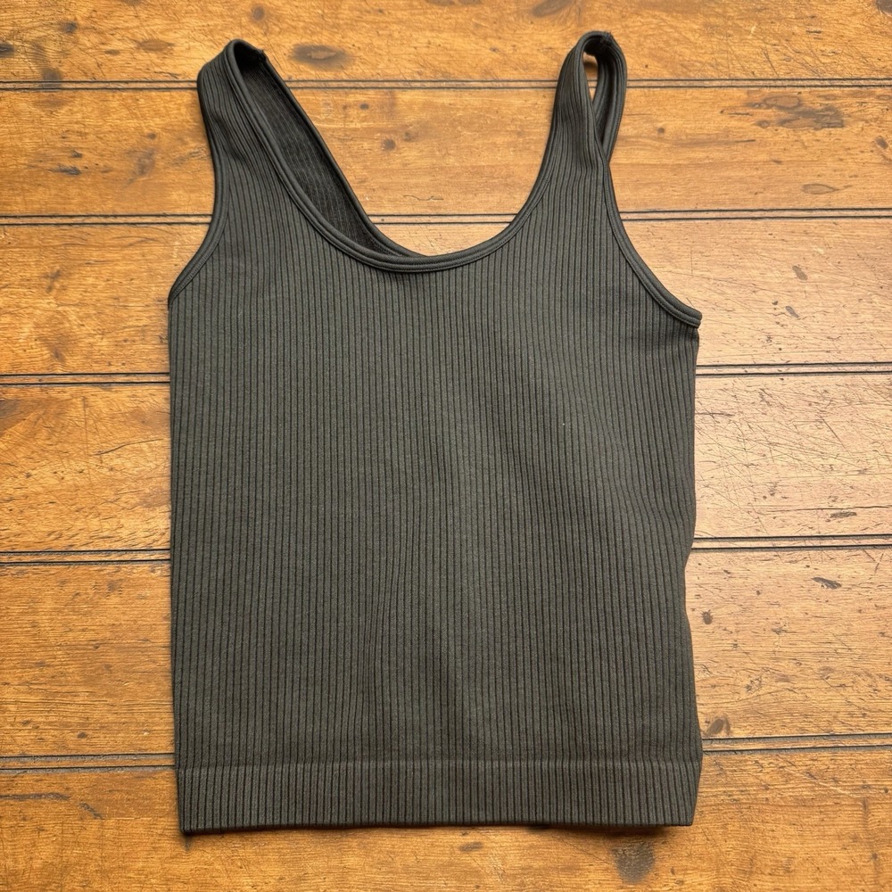 A New Day Tank Top, FLAWS,‎ Women's Size XS, Green Crop Top, Sleeveless